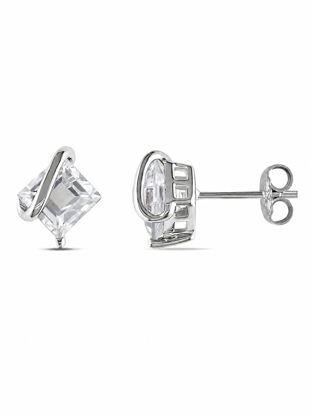 Zales 6.0mm Princess-Cut Cubic Zirconia Overlay Stud Earrings